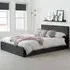 Berlin Double Ottoman Bed with Storage - Black, Velvet