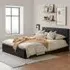 Berlin Double Ottoman Bed with Storage - Brown, Faux Leather