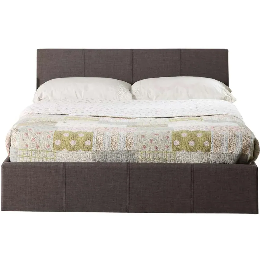 Berlin Double Ottoman Bed with Storage - Grey, Polyester