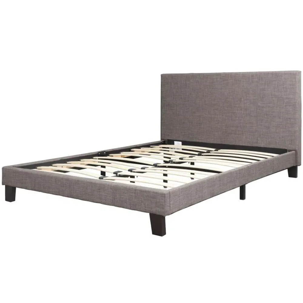 Berlin King Size Bed Frame - Grey, Polyester