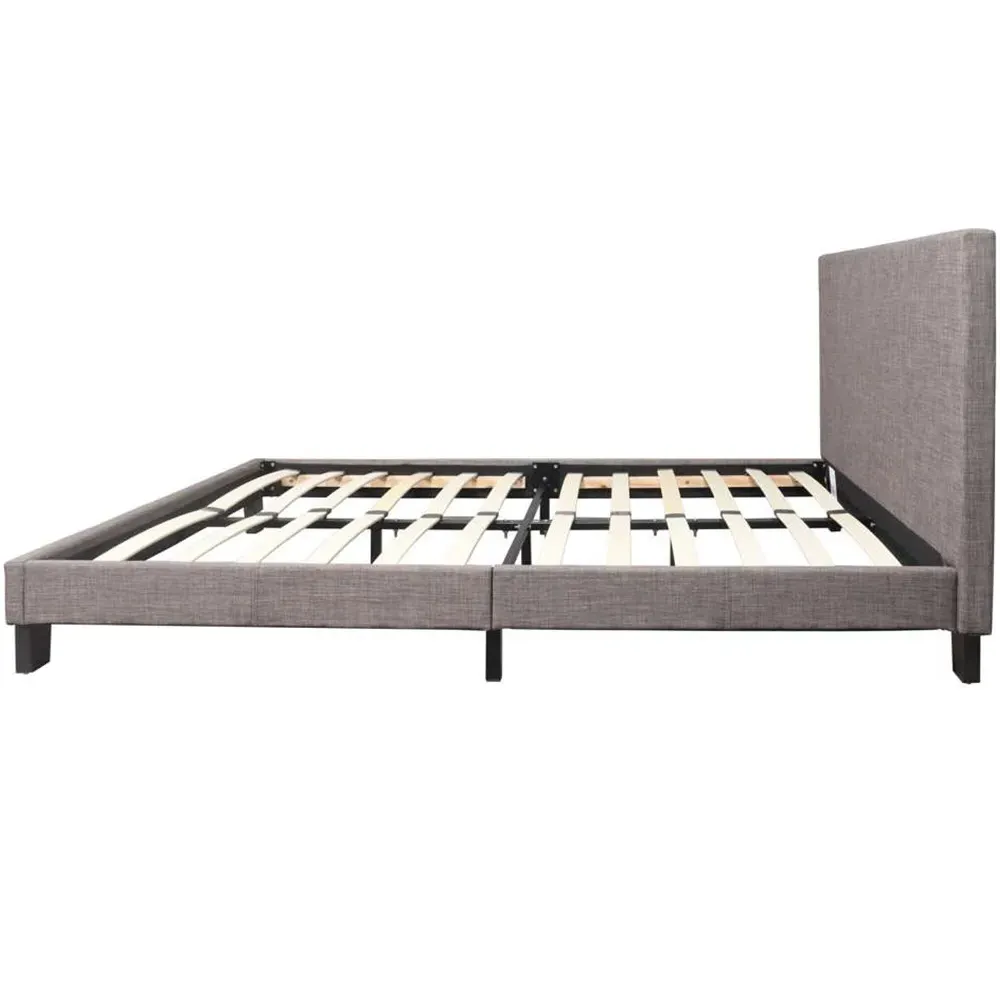 Berlin King Size Bed Frame - Grey, Polyester