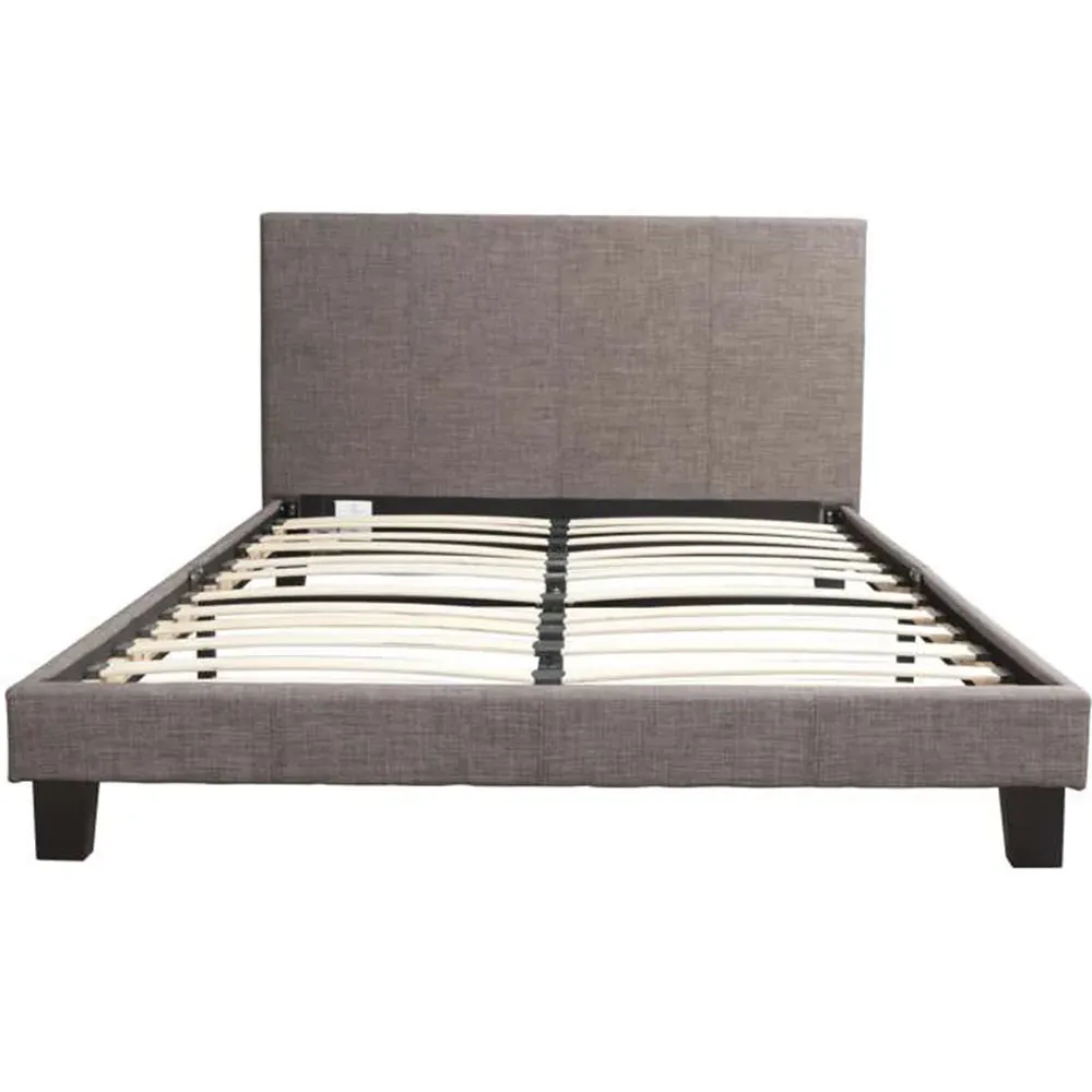 Berlin King Size Bed Frame - Grey, Polyester