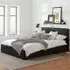 Berlin King Size Ottoman Bed with Storage - Black, Faux Leather