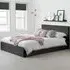 Berlin King Size Ottoman Bed with Storage - Black, Velvet