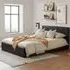 Berlin King Size Ottoman Bed with Storage - Brown, Faux Leather