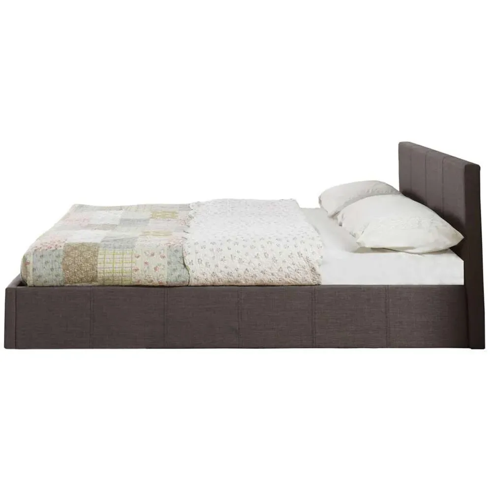 Berlin King Size Ottoman Bed with Storage - Grey, Polyester