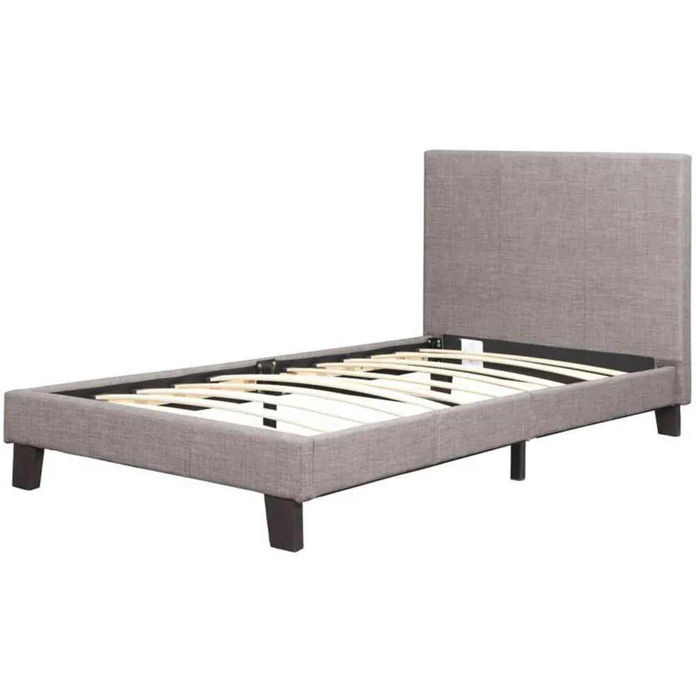 Berlin Single Bed Frame - Grey, Polyester
