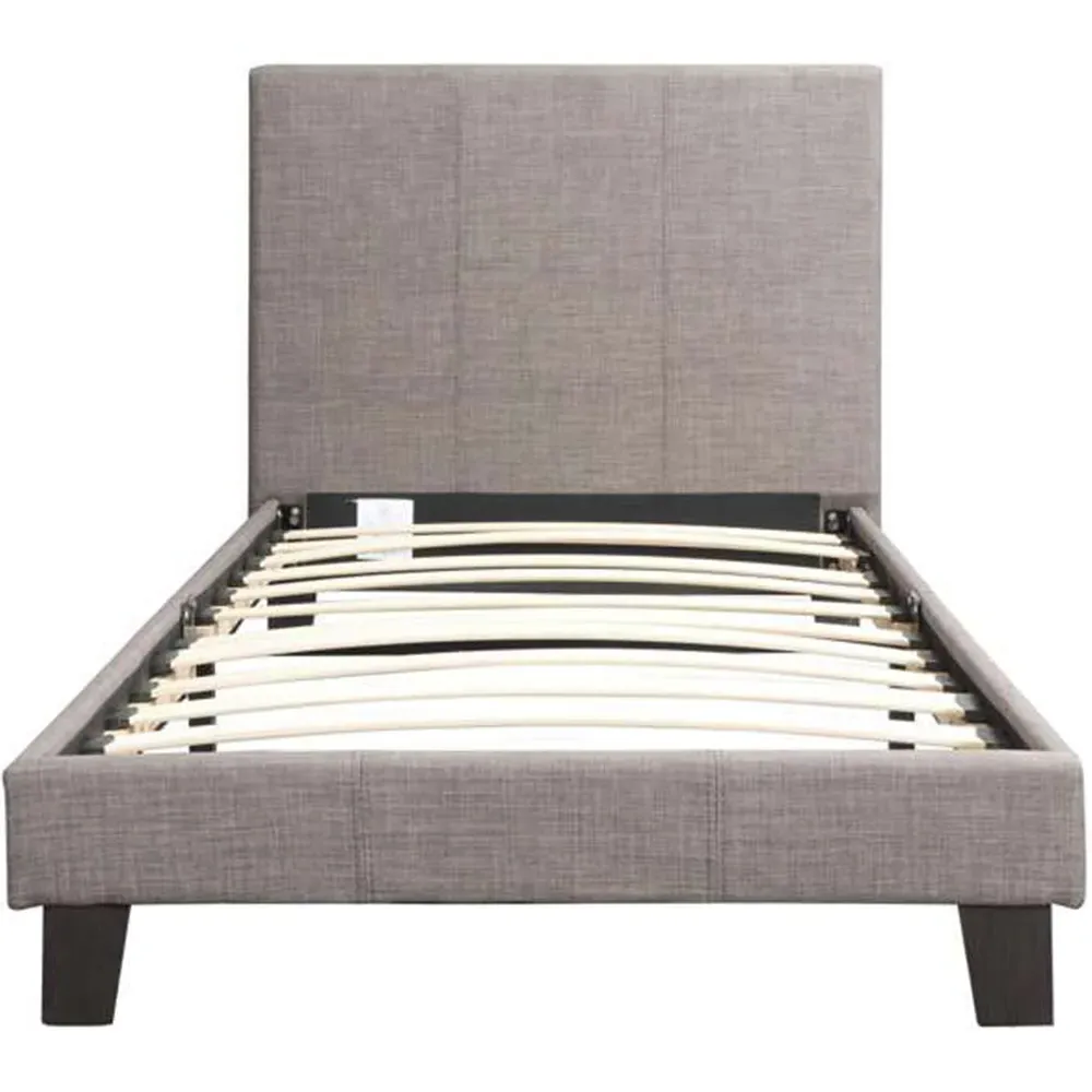 Berlin Single Bed Frame - Grey, Polyester