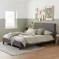 Berlin Single Bed Frame - Grey, Polyester