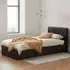 Berlin Single Ottoman Bed with Storage - Brown, Faux Leather