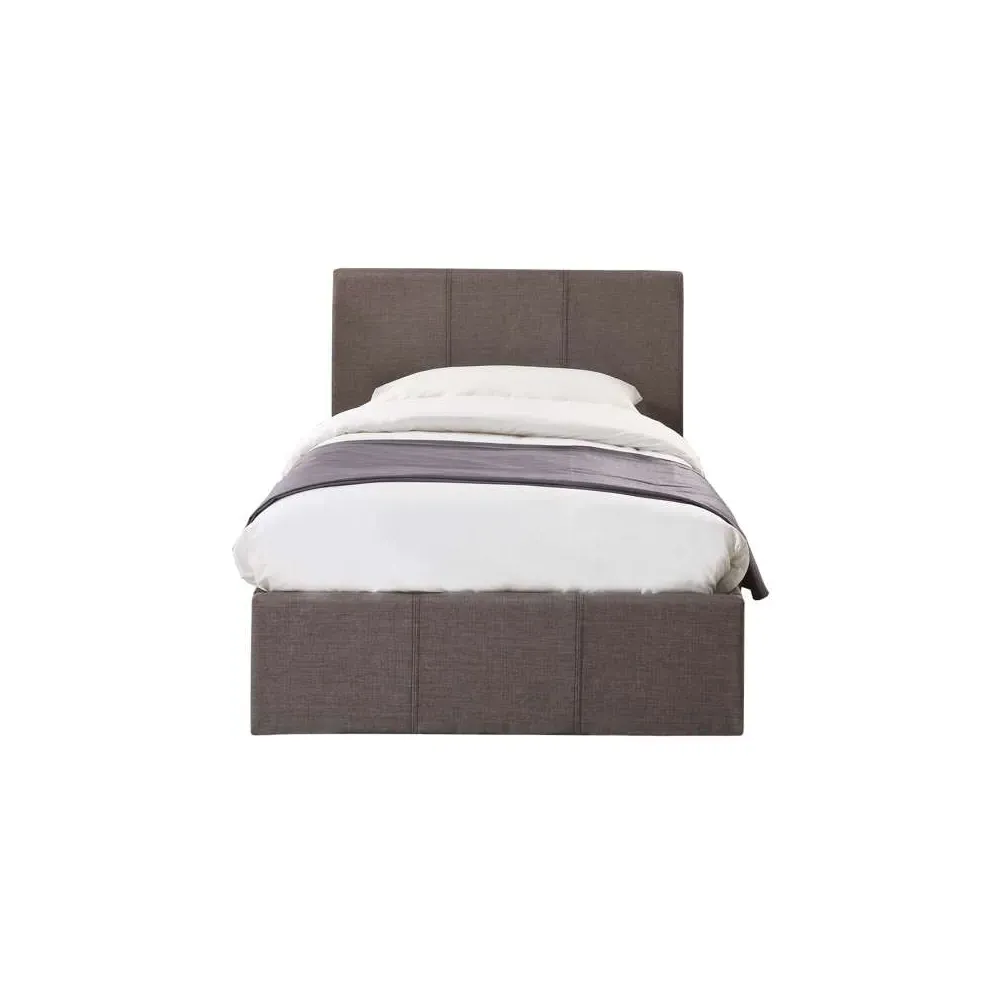 Berlin Single Ottoman Bed with Storage - Grey, Polyester