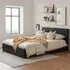 Berlin Small Double Ottoman Bed with Storage - Brown, Faux Leather