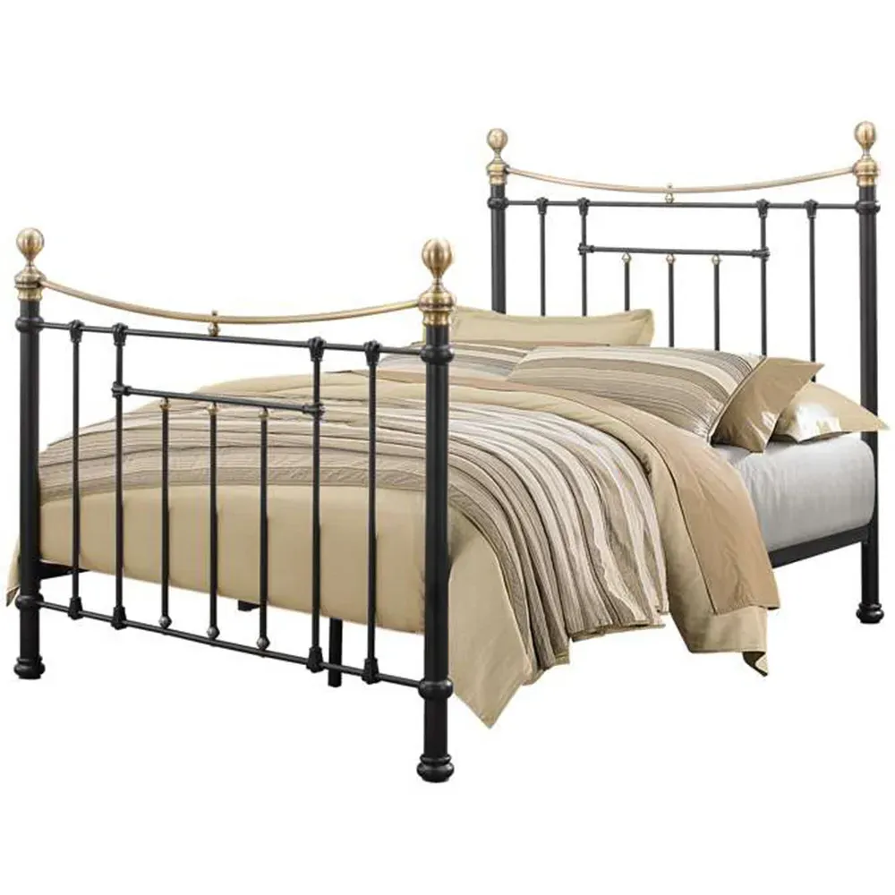 Bronte Double Metal Bed Frame - Black, Steel