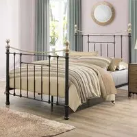 Bronte Double Metal Bed Frame - Black, Steel