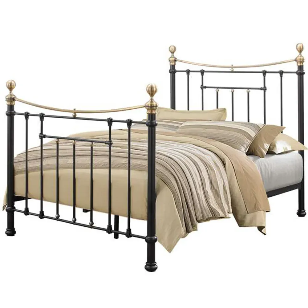 Bronte King Size Metal Bed Frame - Black, Steel