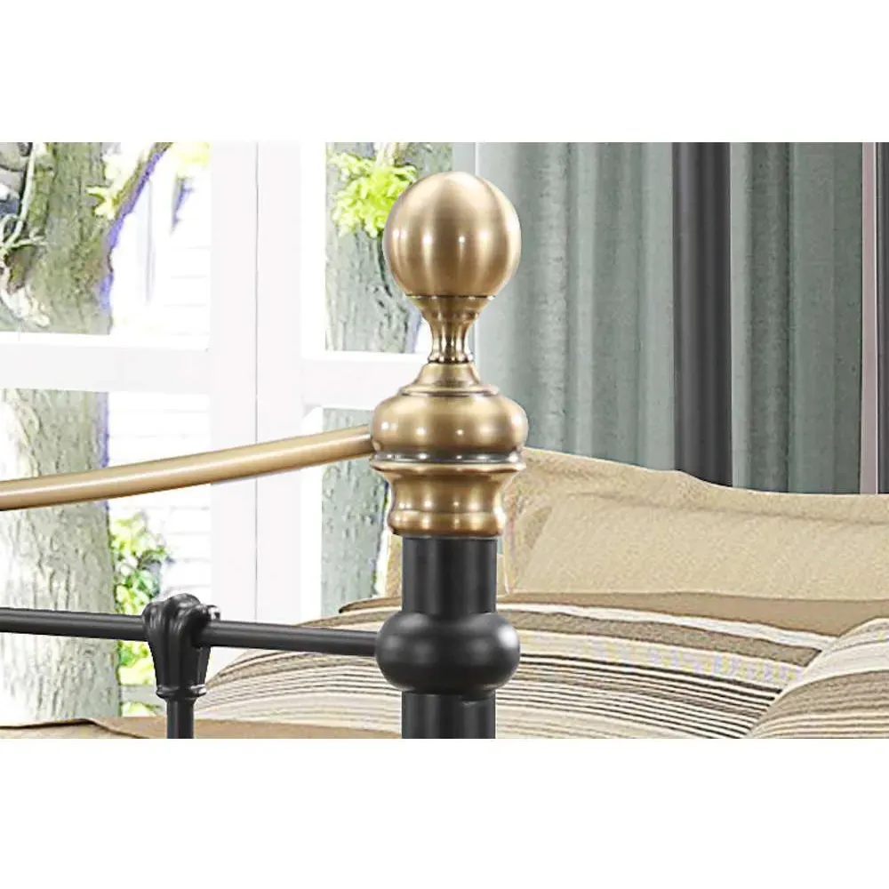 Bronte King Size Metal Bed Frame - Black, Steel