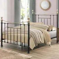 Bronte King Size Metal Bed Frame - Black, Steel