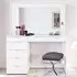 Chloe 7 Drawer Dressing Table with Mirror - White