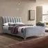 Clover Double Bed Frame with Cushioned Headboard - Grey, Velvet