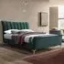 Clover King Size Bed Frame - Green, Velvet