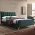 Clover Small Double Bed Frame - Green, Velvet