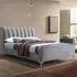 Clover Small Double Bed Frame - Grey, Velvet