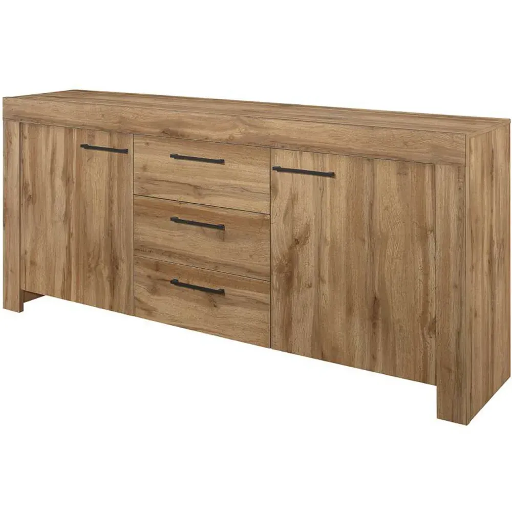 Compton 2 Door 3 Drawer Sideboard - Brown, Oak