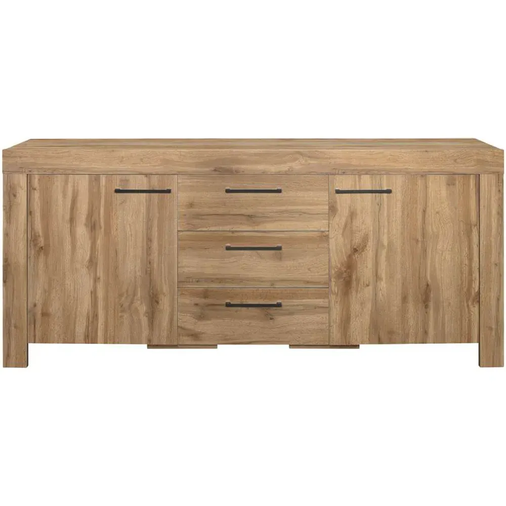 Compton 2 Door 3 Drawer Sideboard - Brown, Oak