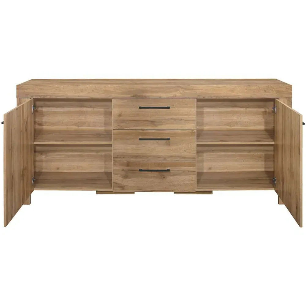Compton 2 Door 3 Drawer Sideboard - Brown, Oak