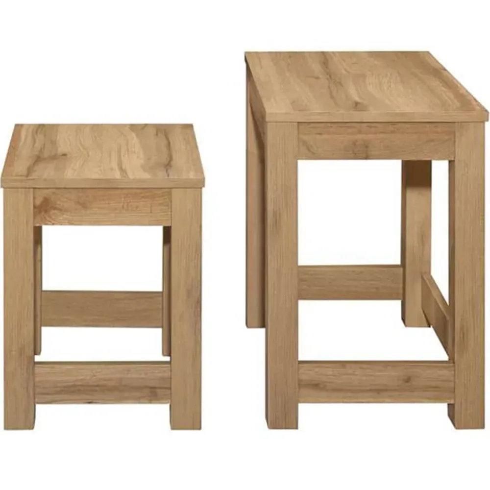 Compton Oak Nest of Tables Set of 3 - Brown