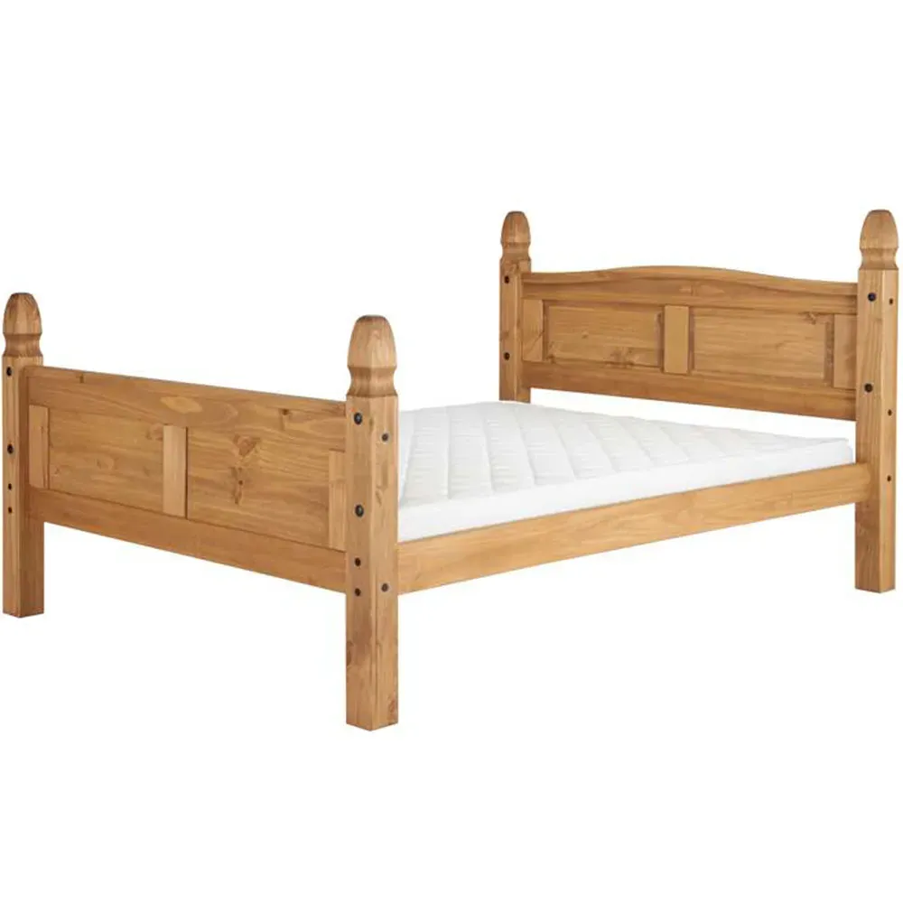 Corona Double Bed Frame - Brown, Pine
