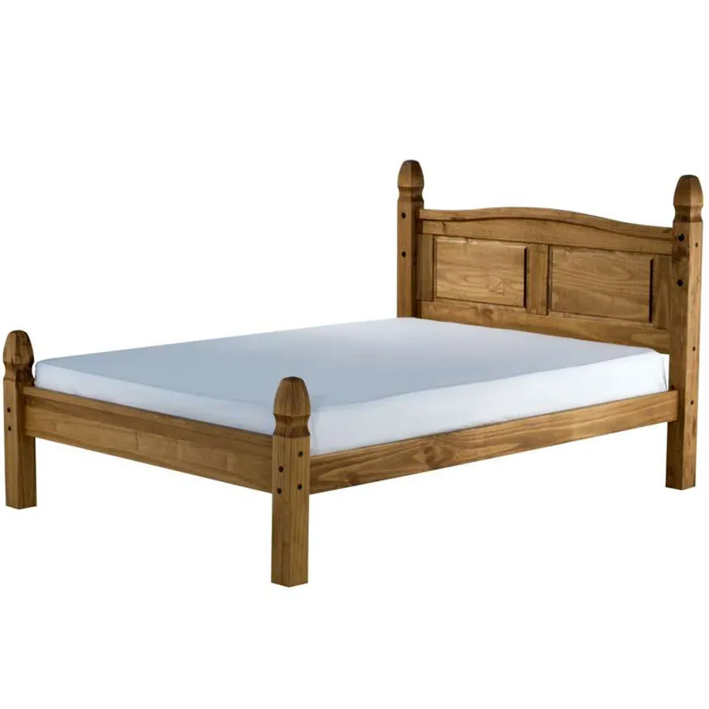 Corona Double Bed Frame - Brown, Pine