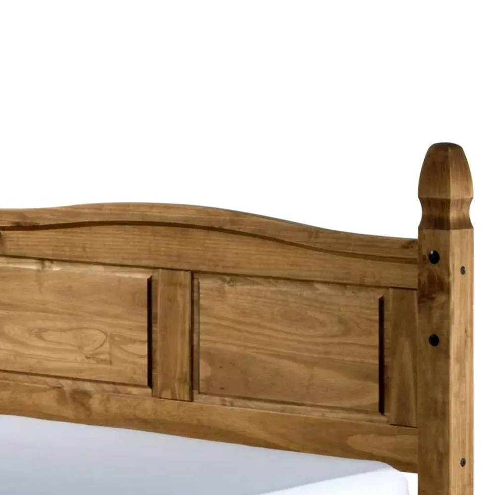 Corona Double Bed Frame - Brown, Pine