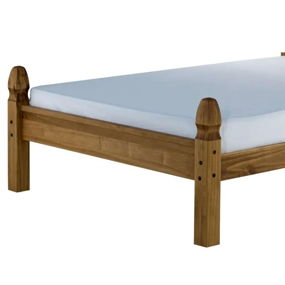 Corona Double Bed Frame - Brown, Pine