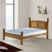 Corona Double Bed Frame - Brown, Pine