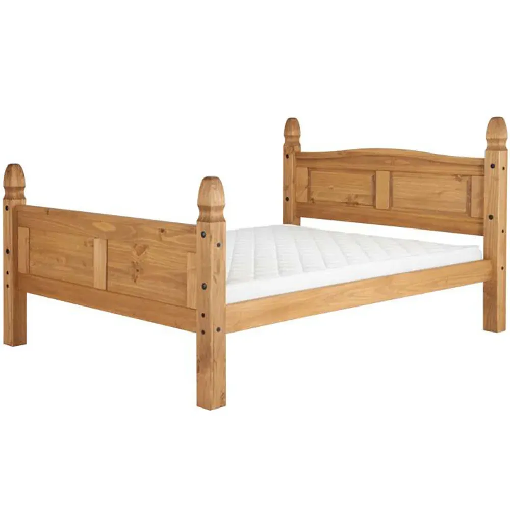 Corona King Size Bed Frame - Brown, Pine