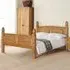 Corona King Size Bed Frame - Brown, Pine