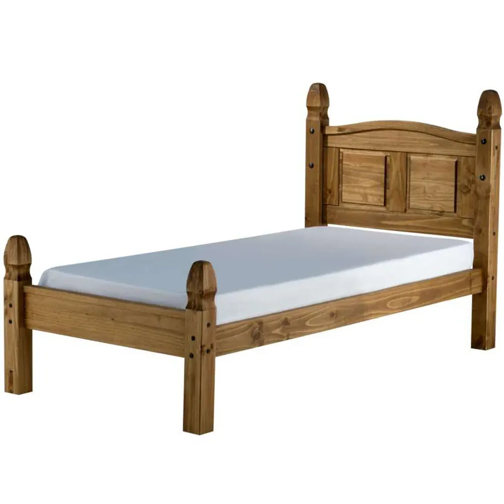 Corona Single Bed Frame - Brown, Pine