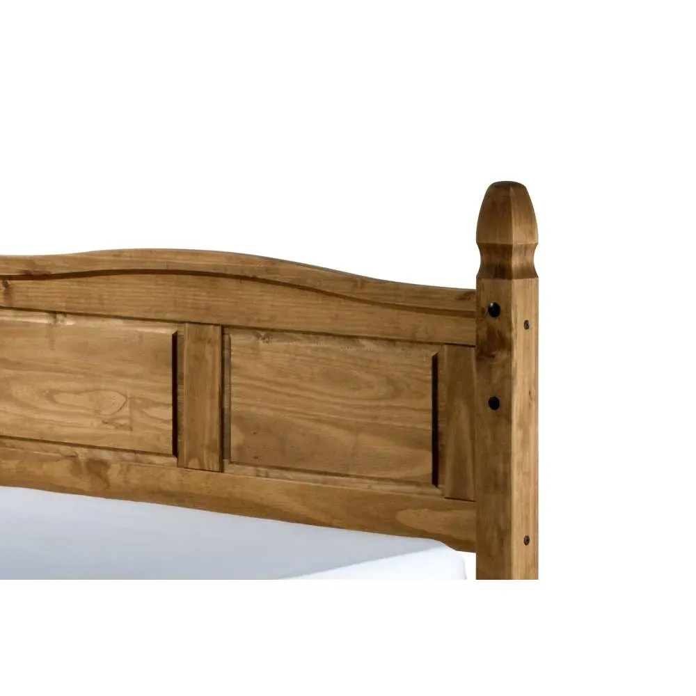 Corona Single Bed Frame - Brown, Pine