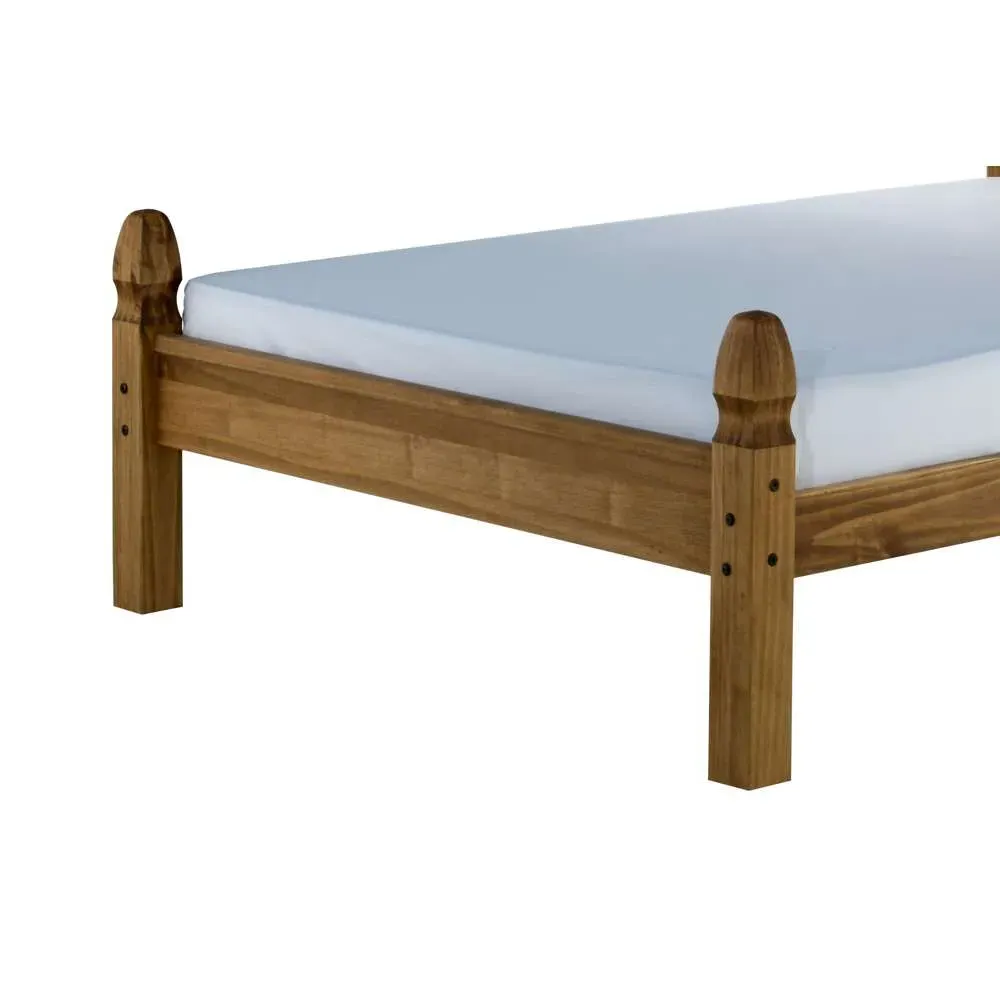Corona Single Bed Frame - Brown, Pine