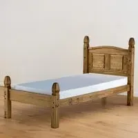 Corona Single Bed Frame - Brown, Pine