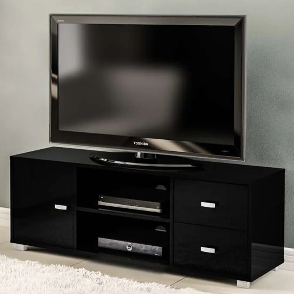 Covent Single Door TV Unit with Storage - Black