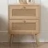 Croxley 2 Drawer Bedside Cabinet - Brown, Oak Rattan