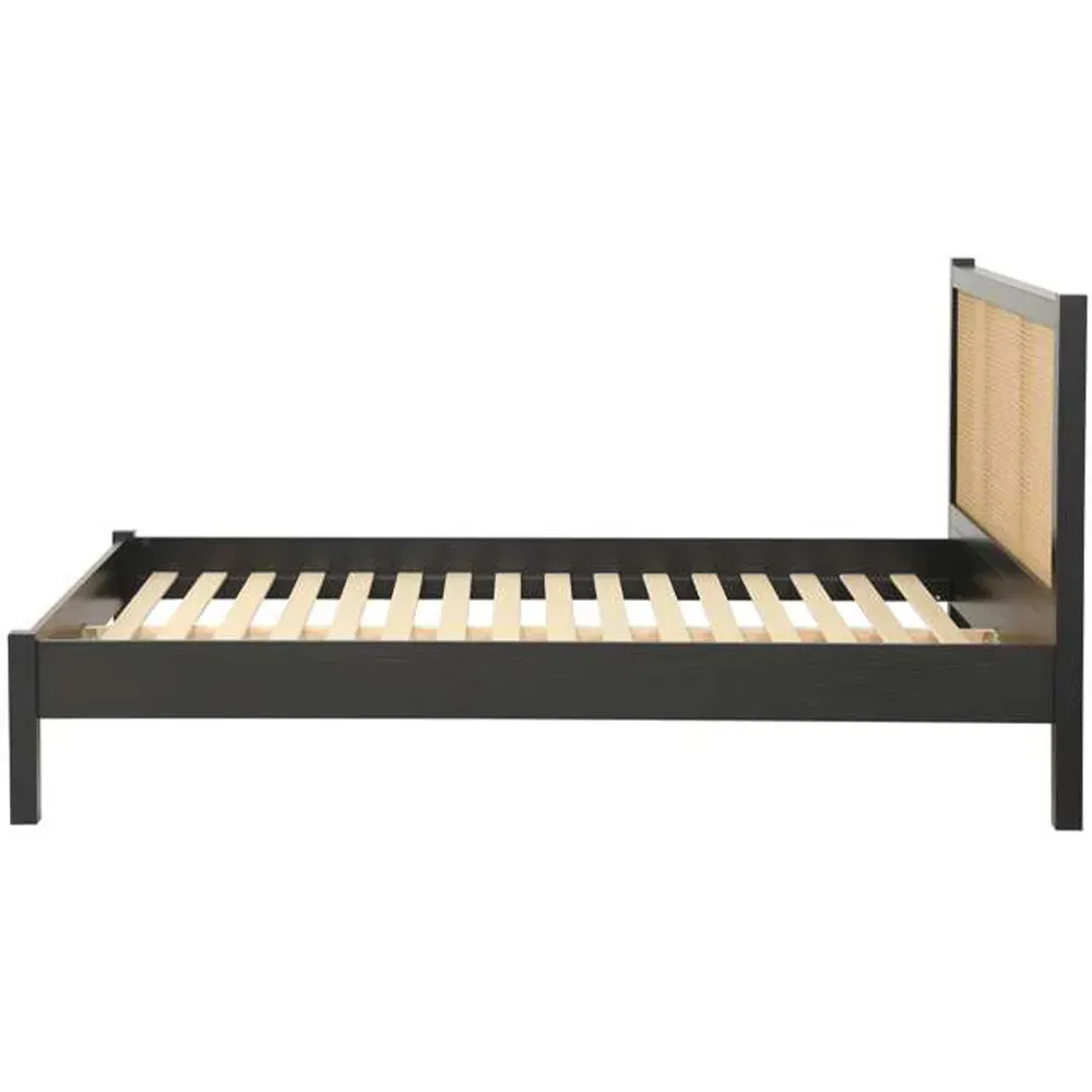 Croxley Double Bed Frame - Black, Rattan