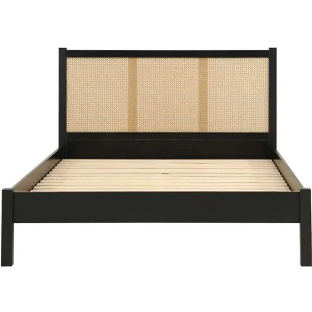 Croxley Double Bed Frame - Black, Rattan