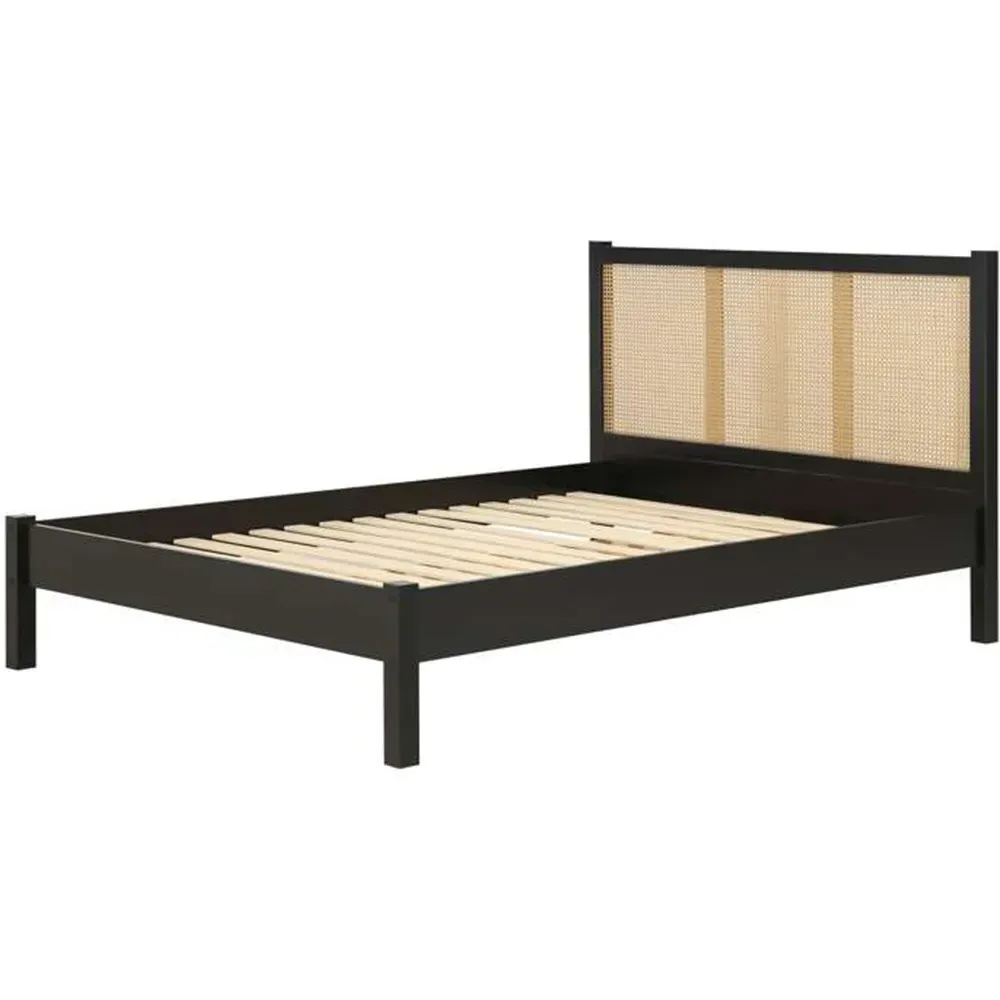 Croxley King Size Bed Frame - Black, Rattan