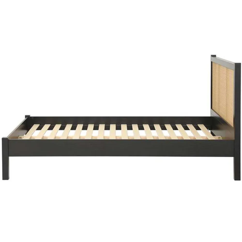 Croxley King Size Bed Frame - Black, Rattan