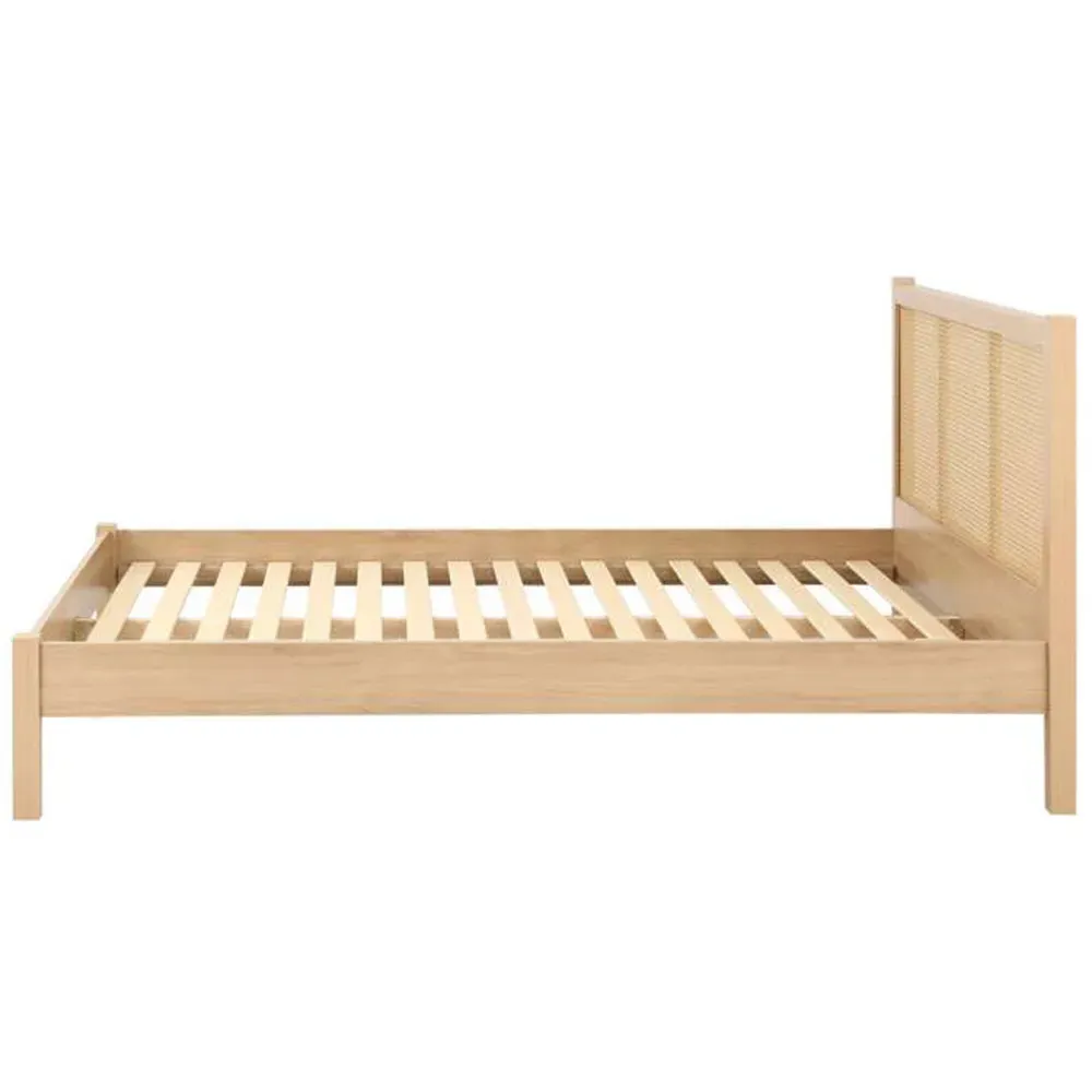 Croxley King Size Bed Frame - Brown, Oak Rattan