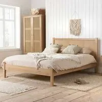 Croxley King Size Bed Frame - Brown, Oak Rattan