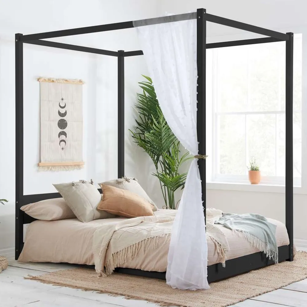 Darwin Double Four Poster Bed - Black image